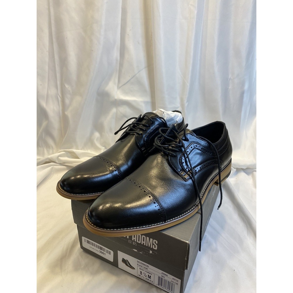 Stacy Adams Mens shoes Dickinson Cap Toe Oxford classic Black Leather 25066 8.5m